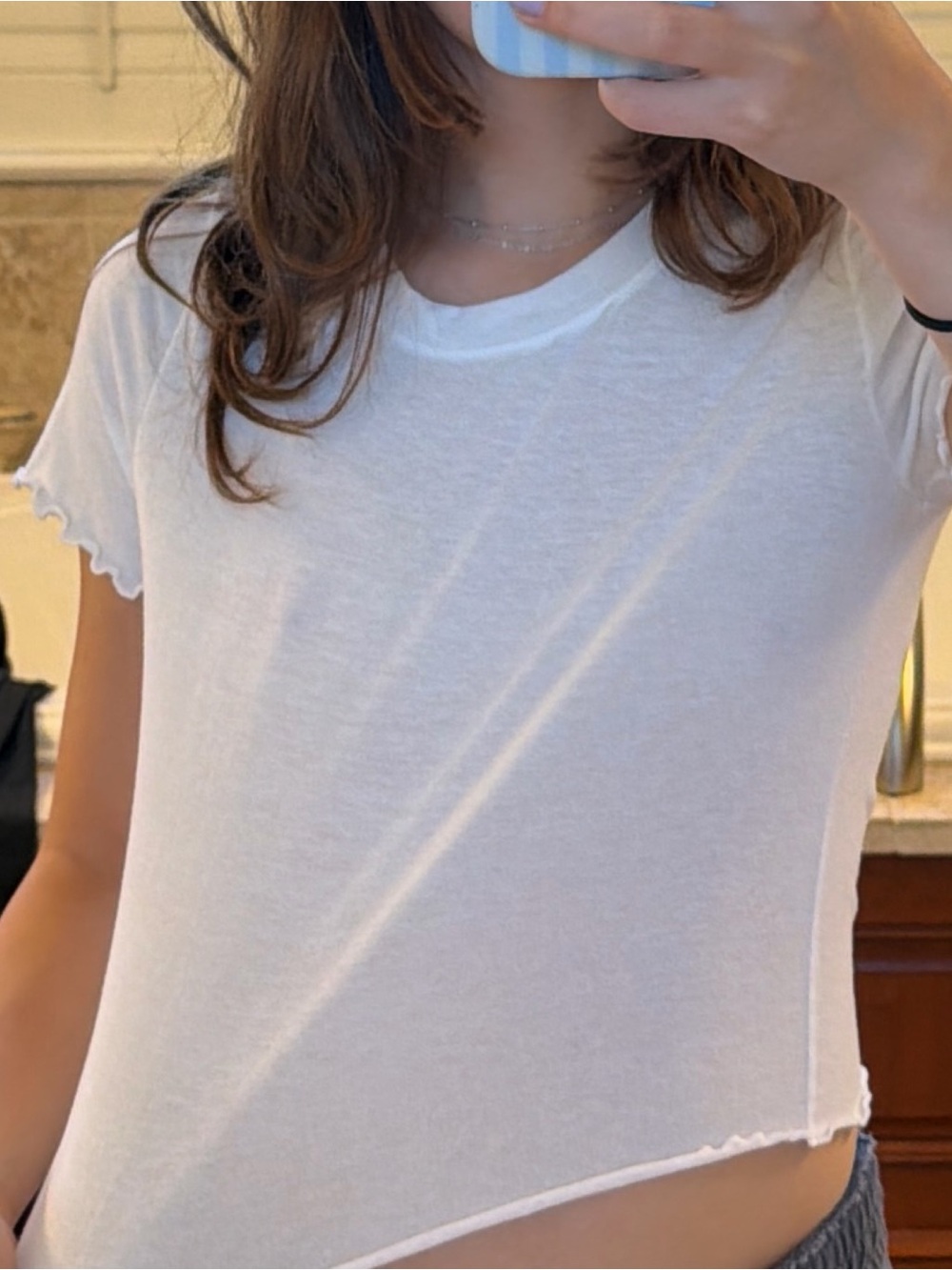 Women's White Short Sleeve Crewneck Tee